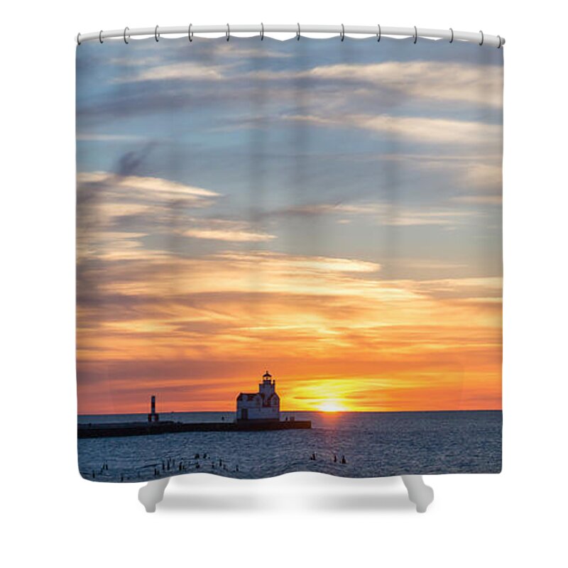 Lighthouse Shower Curtain featuring the photograph Colors of Calm by Bill Pevlor