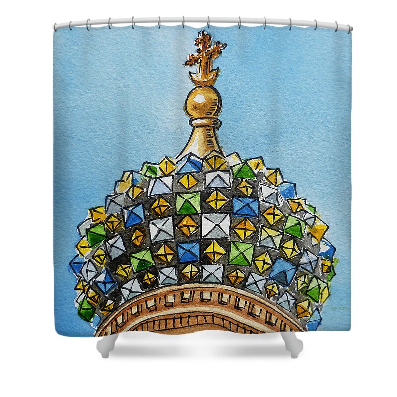 Russia Shower Curtain featuring the painting Colors Of Russia St Petersburg Cathedral III by Irina Sztukowski