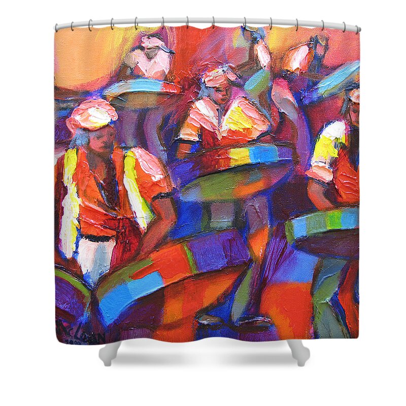 Steel Shower Curtain featuring the painting Colour Pan 2 by Cynthia McLean