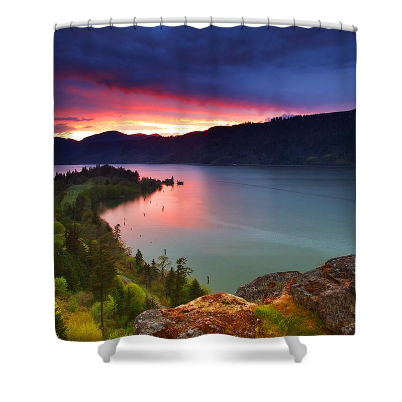 Sunset Shower Curtain featuring the photograph Columbia Sunset by Darren White