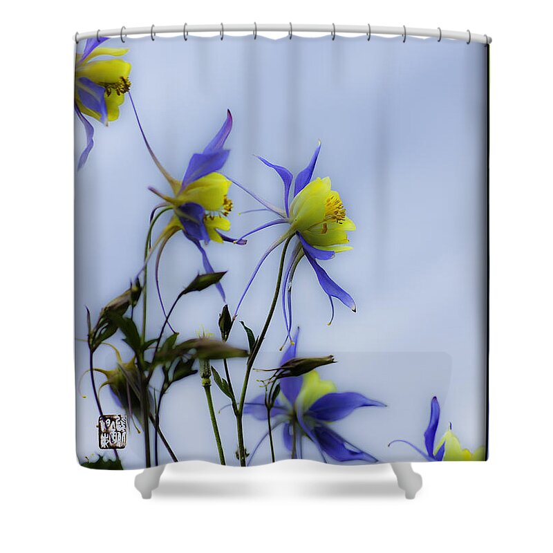 Columbine Flowers Shower Curtain featuring the photograph Columbines by Peter V Quenter