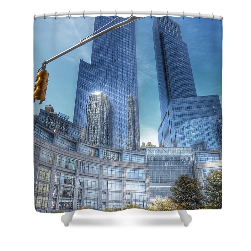 Columbus Circle Shower Curtain featuring the photograph New York - Columbus Circle - Time Warner Center by Marianna Mills