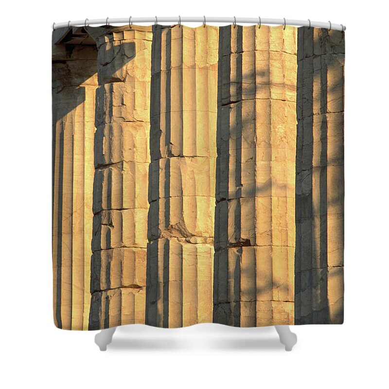 Greek Culture Shower Curtain featuring the photograph Columns Of The Parthenon, Considered by John Elk