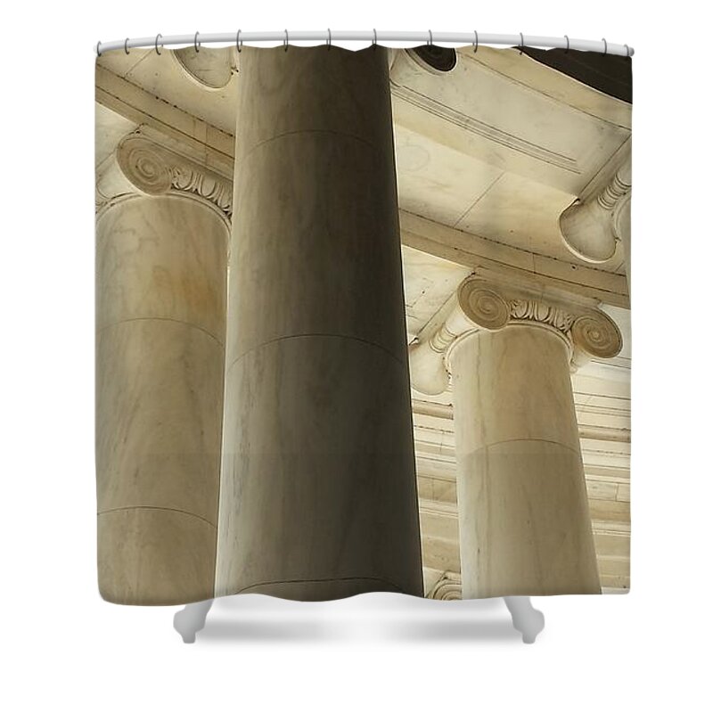Declaration Of Independence Shower Curtain featuring the photograph Columns Stand Guard by Kenny Glover