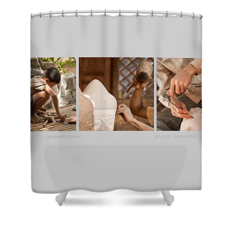 Commencement-triptych Shower Curtain featuring the photograph Commencement Triptych Image Art by Jo Ann Tomaselli