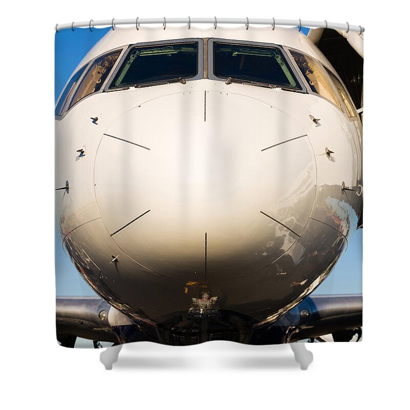 Aerospace Shower Curtain featuring the photograph Commercial Airliner by Raul Rodriguez