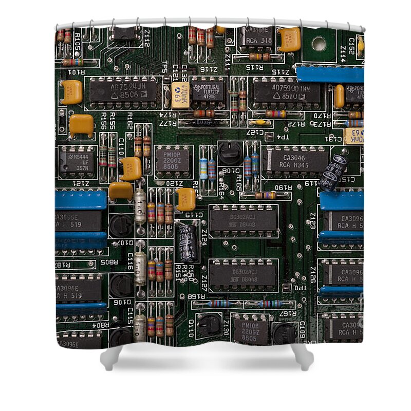 Access Shower Curtain featuring the photograph Computer Circuit Board by Jim Corwin