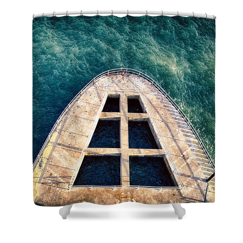 Boat Shower Curtain featuring the photograph Concrete Ship by Digiblocks Photography