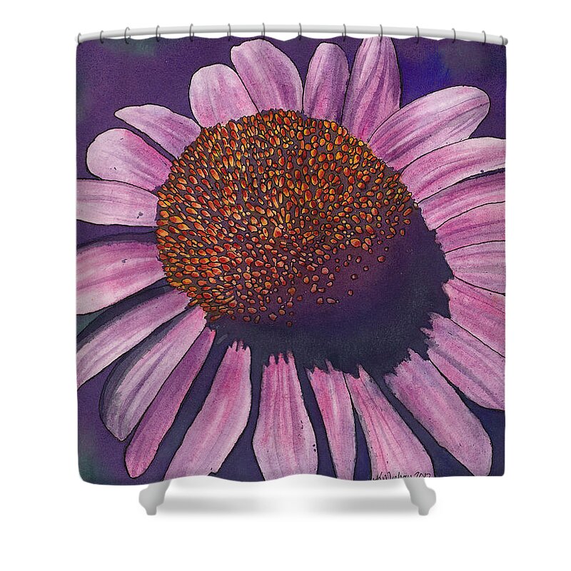 Coneflower Shower Curtain featuring the painting Coneflower by Kerri Meehan