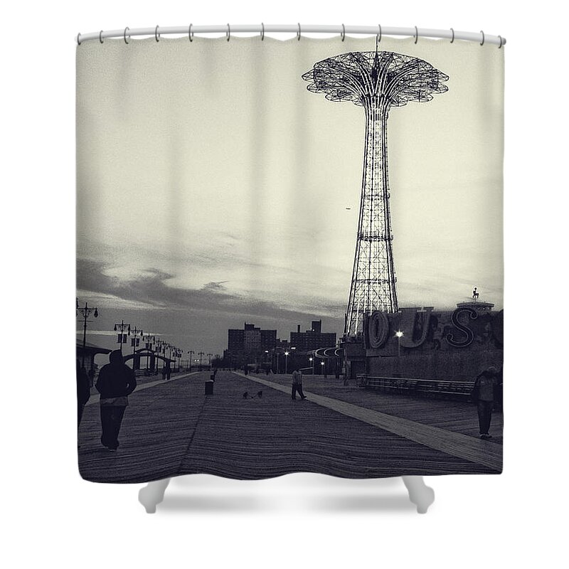 Coney Island Shower Curtain featuring the photograph Coney Island Dusk by Frank Winters