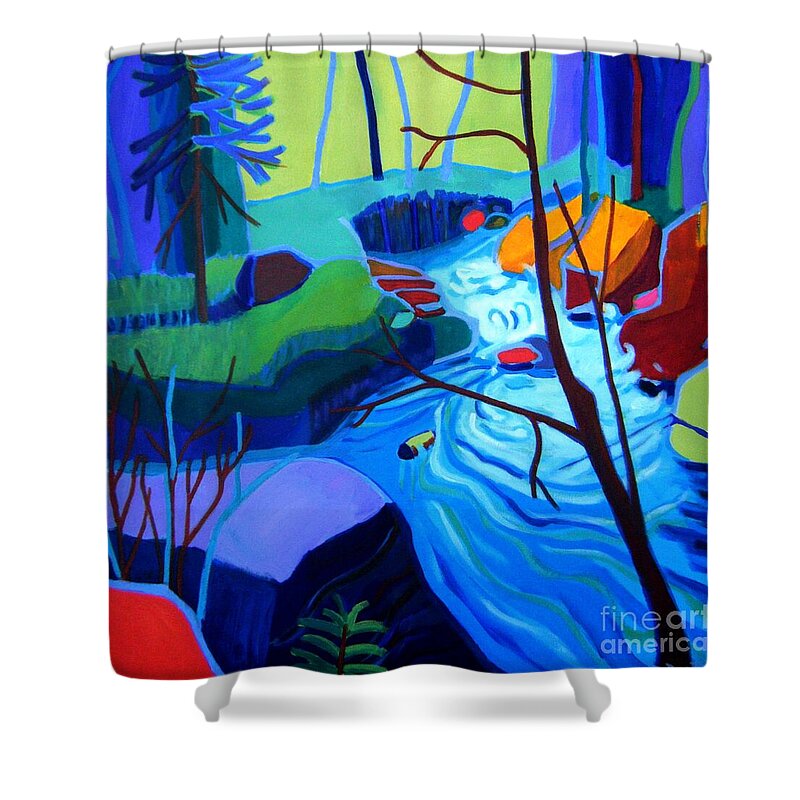 Landscape Shower Curtain featuring the painting Confluence by Debra Bretton Robinson