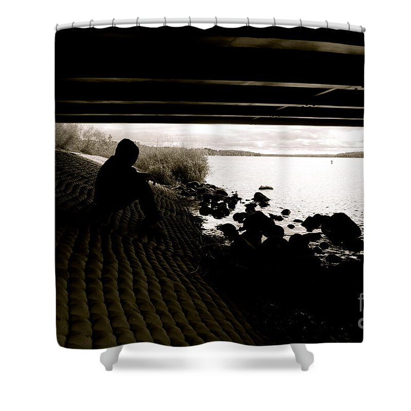 Urban Shower Curtain featuring the photograph Contemplation by Jacqueline Athmann