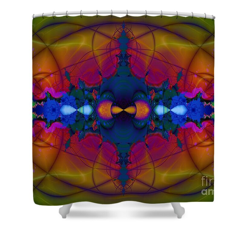 Controlled Tangle Shower Curtain featuring the digital art Controlled Tangle by Elizabeth McTaggart