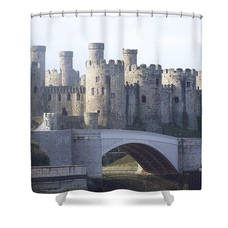 Castles Shower Curtain featuring the photograph Conwy castle by Christopher Rowlands
