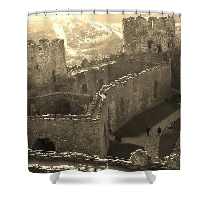 Conwy Shower Curtain featuring the photograph Conwy Castle by Richard Brookes