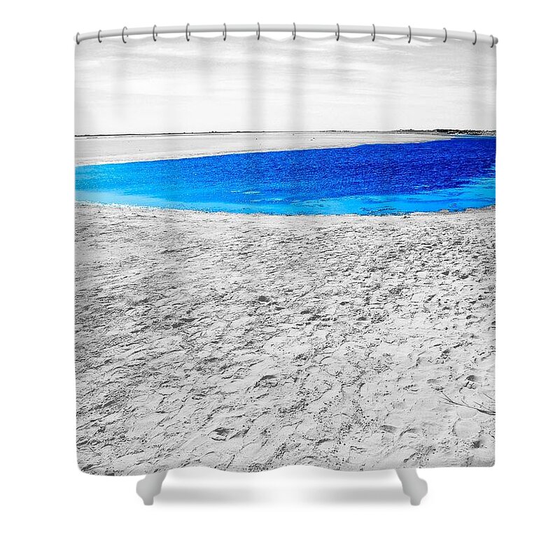 Digital Enhanced Photo Shower Curtain featuring the digital art Coorong Sandy Bay by Tim Richards