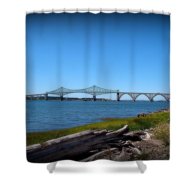 Coos Bay Shower Curtain featuring the photograph Coos Bay Bridge by Nick Kloepping