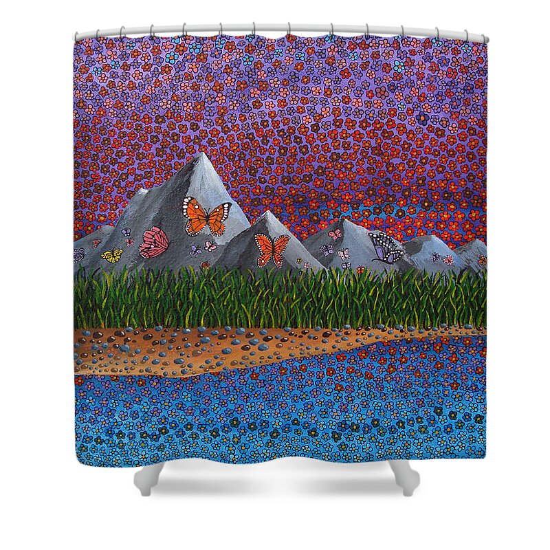 Butterflies Shower Curtain featuring the painting Copious by Mindy Huntress