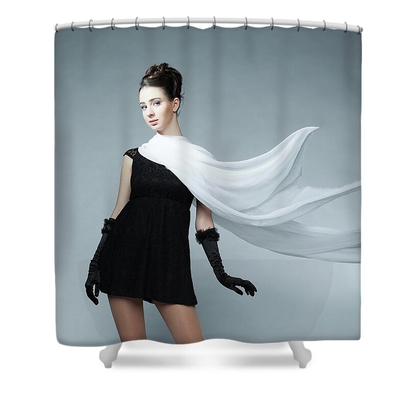 Cool Attitude Shower Curtain featuring the photograph Coquette by Ilia-art