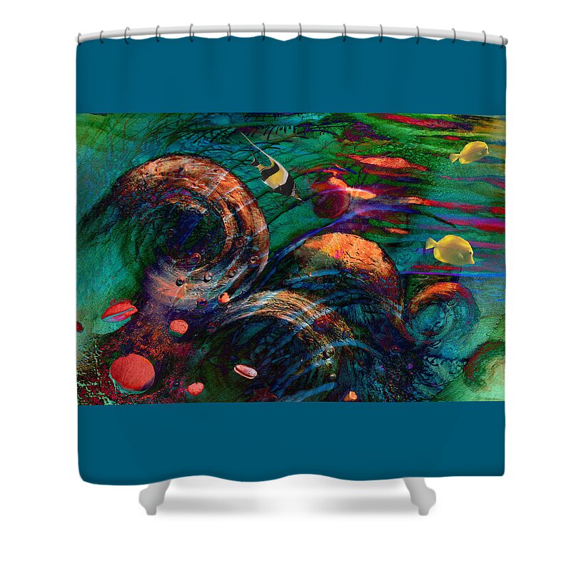 Coral Reef Shower Curtain featuring the digital art Coral Reef 2 by Lisa Yount