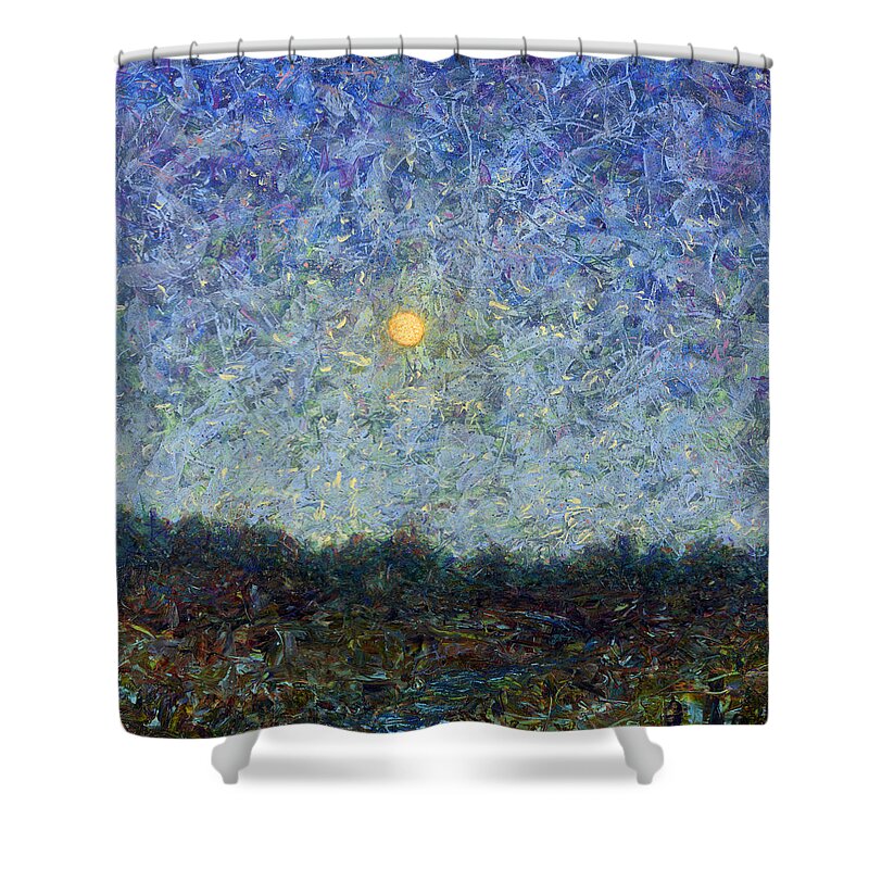 Cornbread Moon Shower Curtain featuring the painting Cornbread Moon - Square by James W Johnson