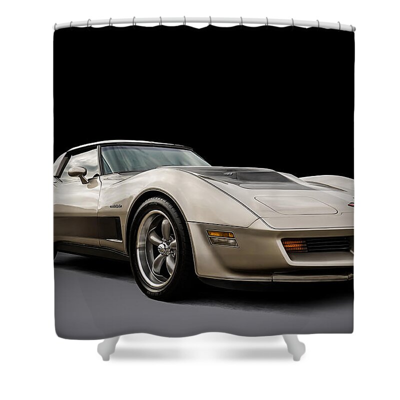 Classic Shower Curtain featuring the digital art Corvette C3 by Douglas Pittman