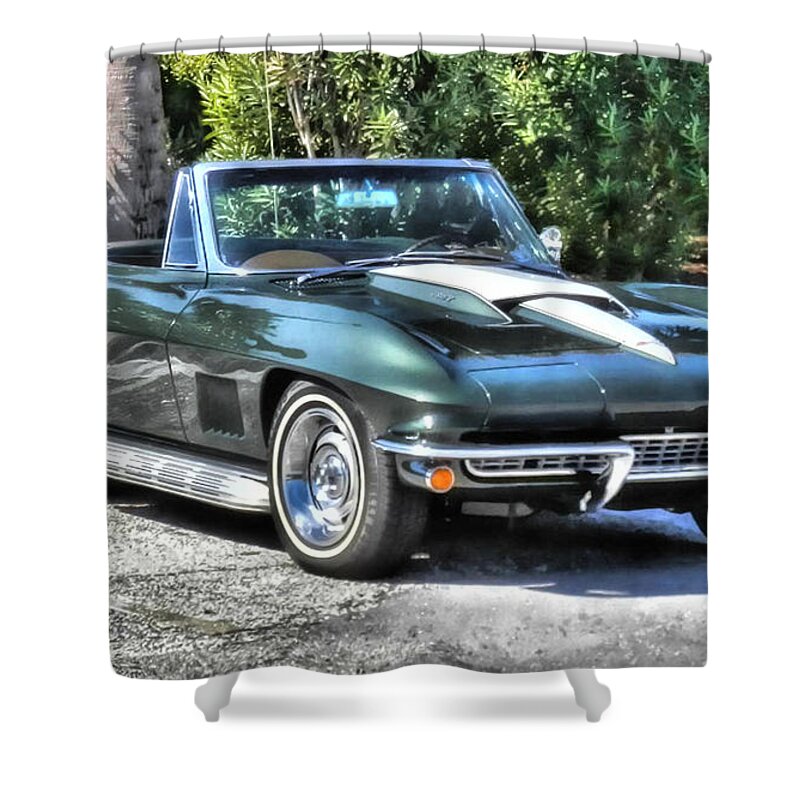 Dramatic Shower Curtain featuring the photograph Corvette Convertible by Vic Montgomery