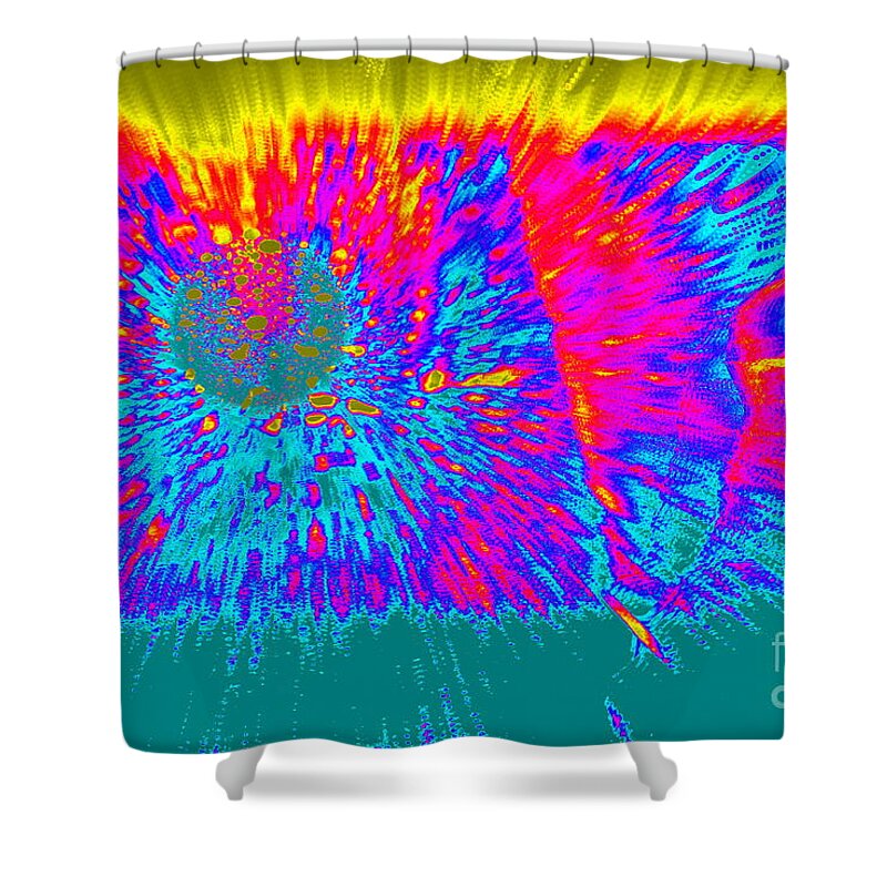 Note Card Shower Curtain featuring the photograph Cosmic Series 022 by Larry Ward