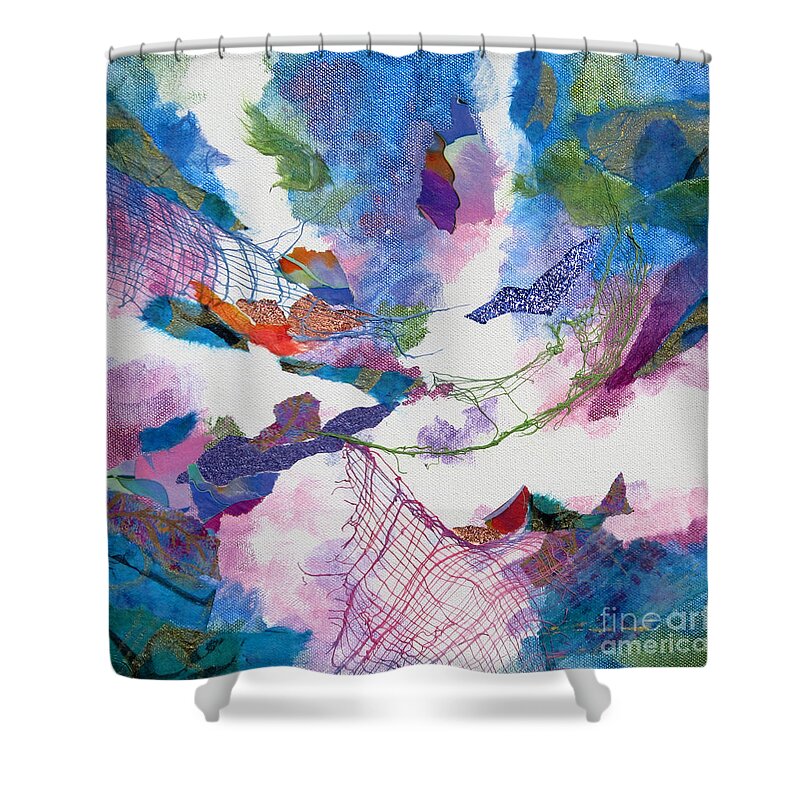Abstract Shower Curtain featuring the painting Cosmopolitan 2 by Deborah Ronglien