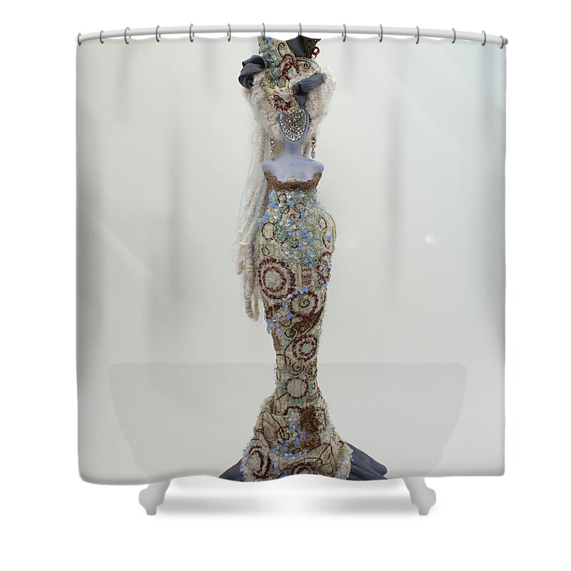 Countess M Shower Curtain featuring the sculpture Countess M by Judy Henninger