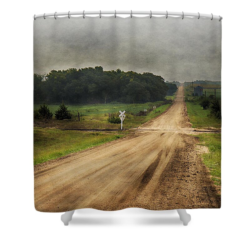 Country Shower Curtain featuring the photograph Country Crossing by Pam Holdsworth