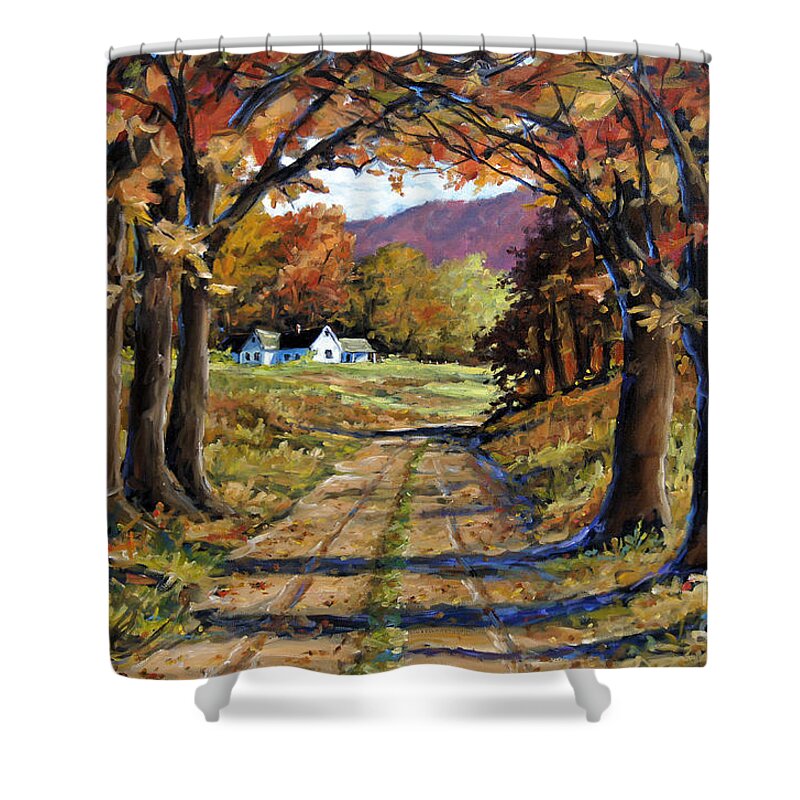 Canadian Landscape Created By Richard T Pranke Shower Curtain featuring the painting Country Livin by Richard T Pranke