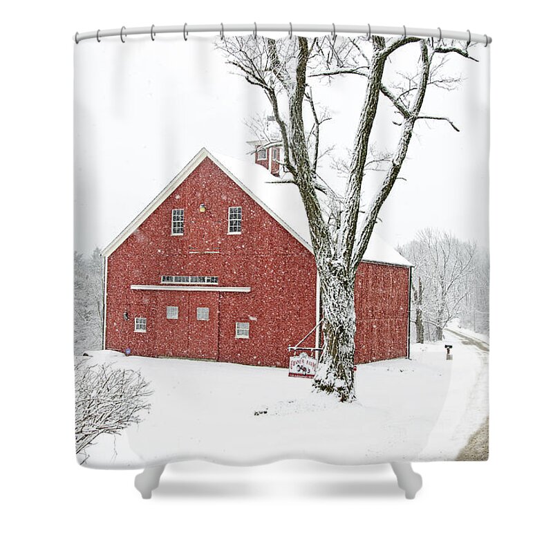 Barns Shower Curtain featuring the photograph Country Snow by Donna Doherty