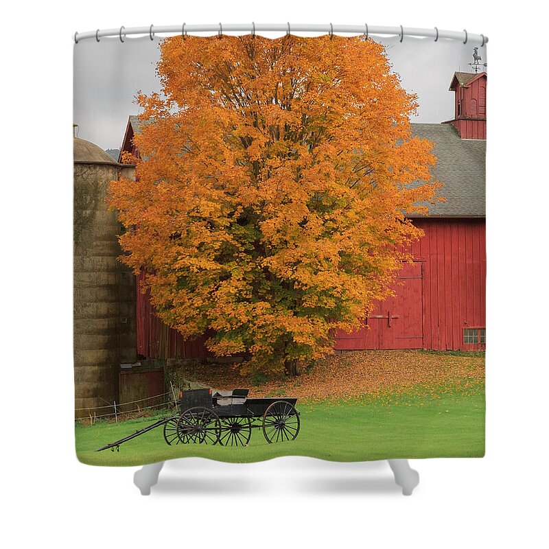 Bucolic Shower Curtain featuring the photograph Country Wagon by Bill Wakeley
