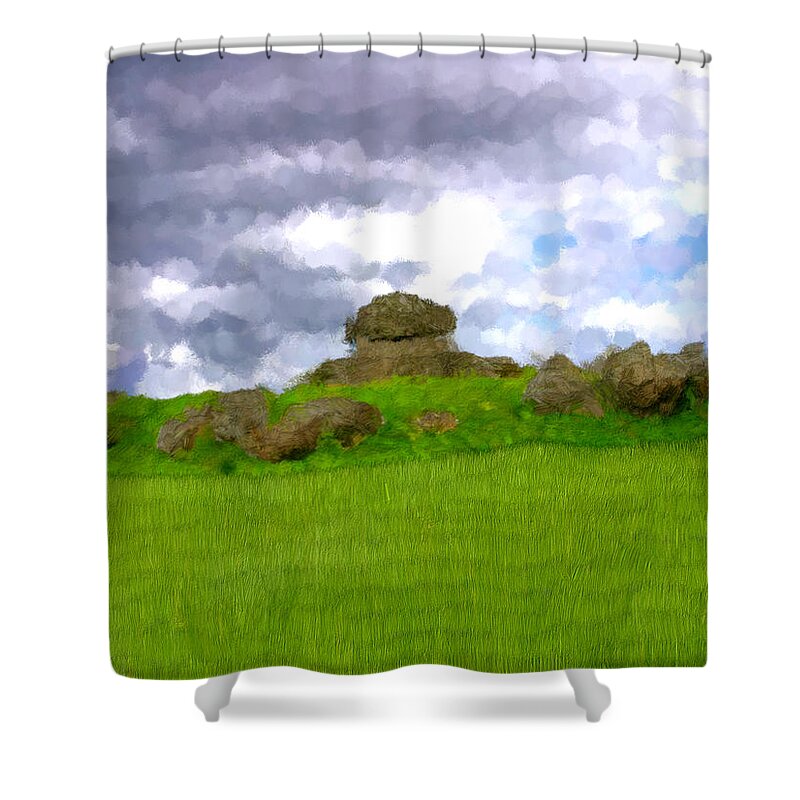 Grass Shower Curtain featuring the painting Countryside in Ireland by Bruce Nutting