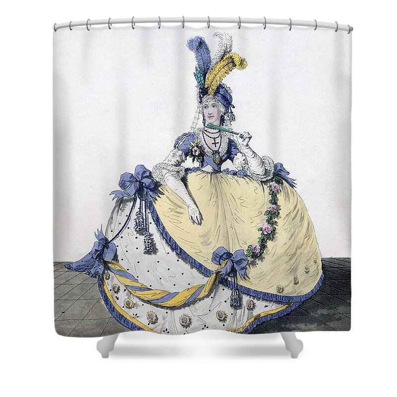 Clothing Shower Curtain featuring the drawing Court Dress, Fig. 106 From The Gallery by Nicolaus von Heideloff