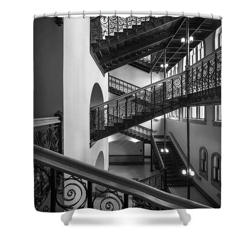 America Shower Curtain featuring the photograph Courthouse Staircases by Inge Johnsson