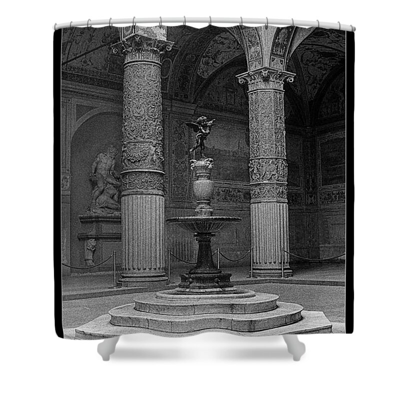 Courtyard Palazzo Becchio Shower Curtain featuring the photograph Courtyard Fountain by Weston Westmoreland