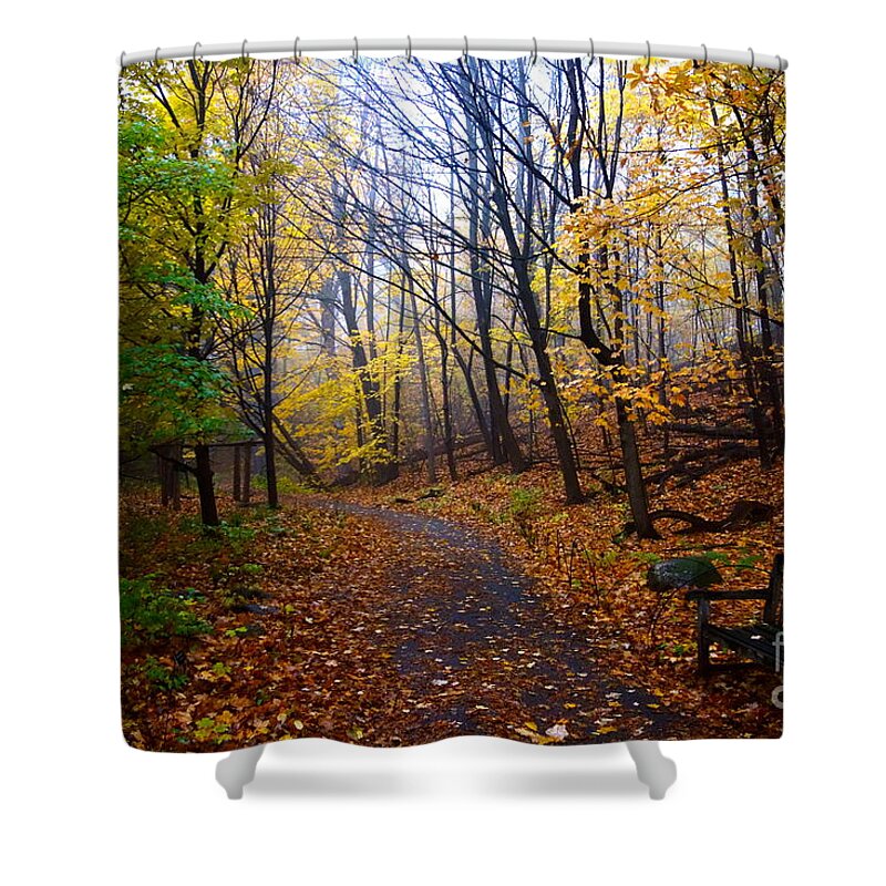 Autumn Shower Curtain featuring the photograph Cozy Fall Corner by Jacqueline Athmann