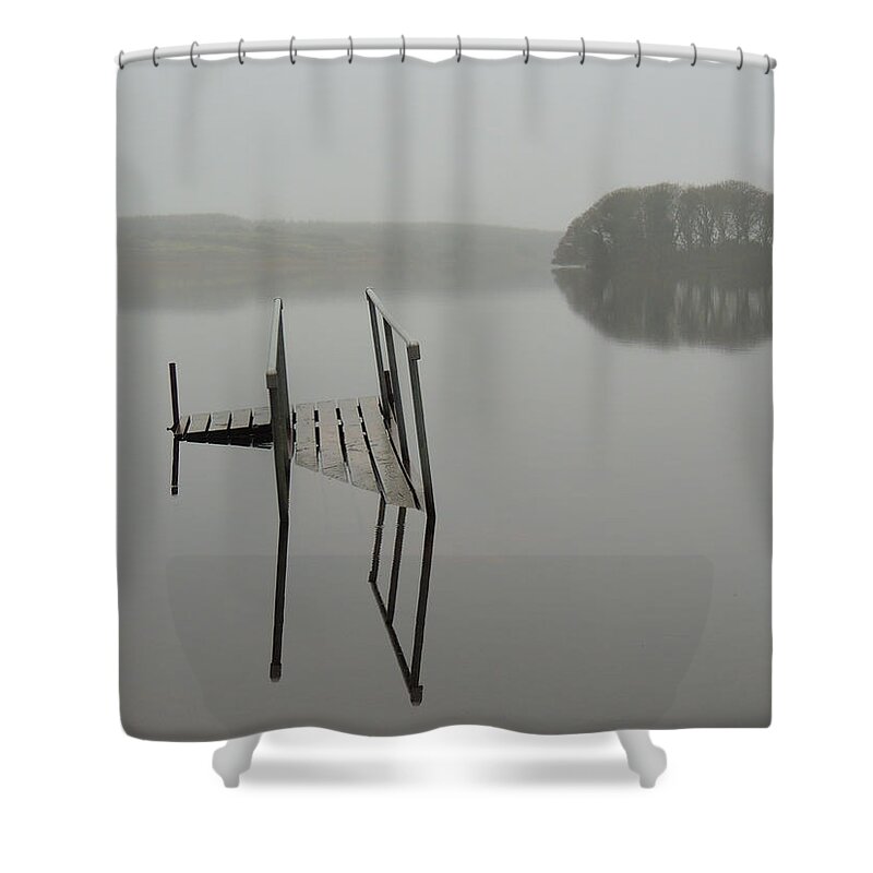 Irish Mist Shower Curtain featuring the photograph Crannog at Lake Knockalough by James Truett