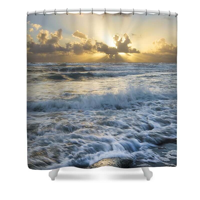Atlantic Shower Curtain featuring the photograph Crash by Debra and Dave Vanderlaan