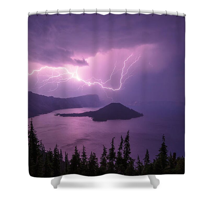 Crater Storm Shower Curtain featuring the photograph Crater Storm by Chad Dutson