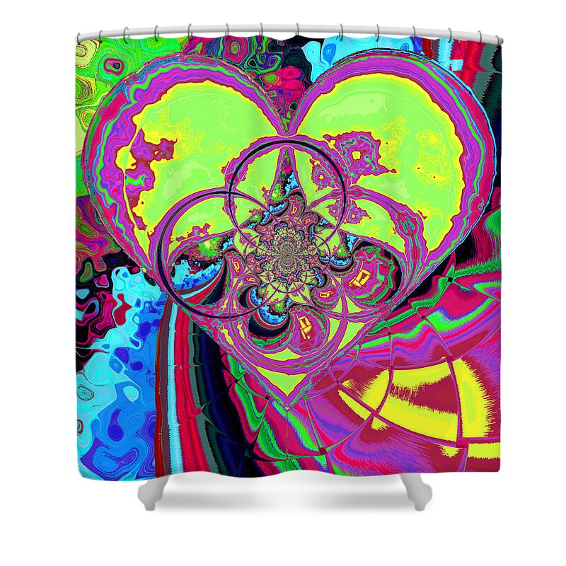 Heart Shower Curtain featuring the digital art Crazy Love by Wendy J St Christopher