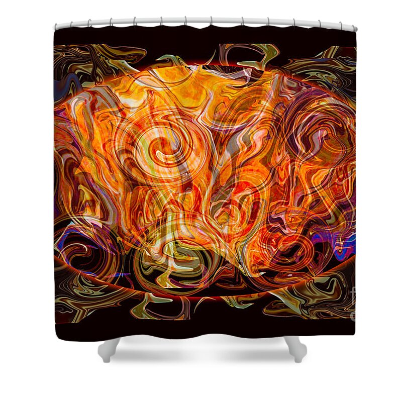 5x7 Shower Curtain featuring the digital art Creation Abstract Digital Artwork by Omaste Witkowski