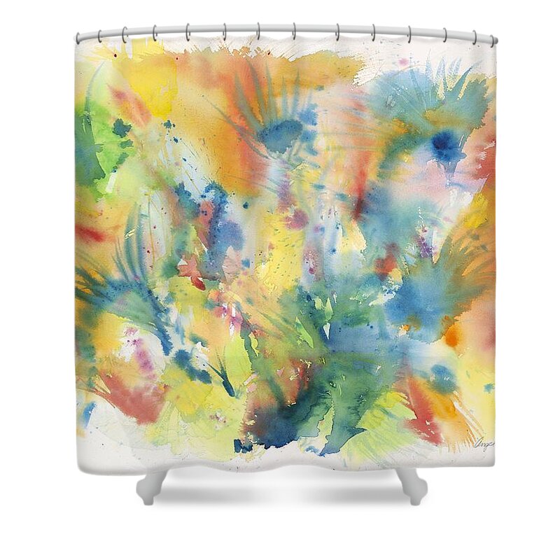Abstract Shower Curtain featuring the painting Creative Expression by Angela Bushman