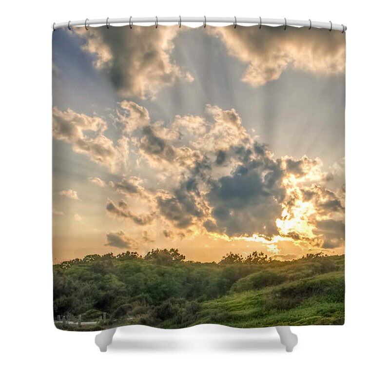 Crepuscular Shower Curtain featuring the photograph Crepuscular Rays by Traveler's Pics