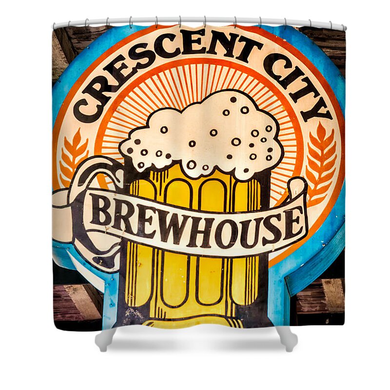 Sign Shower Curtain featuring the photograph Crescent City Brewhouse Sign NOLA by Kathleen K Parker