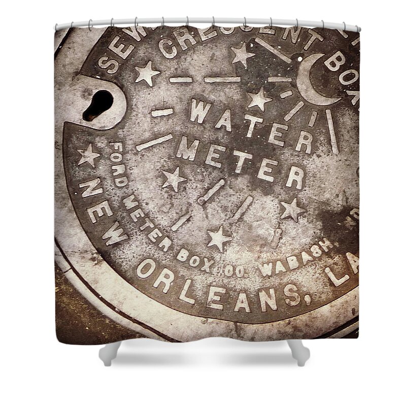 New Orleans Shower Curtain featuring the photograph Crescent City Water Meter by Valerie Reeves