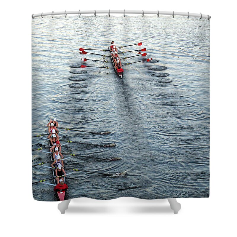 Rowing Shower Curtain featuring the photograph Crew Boston Prep by Barbara McDevitt