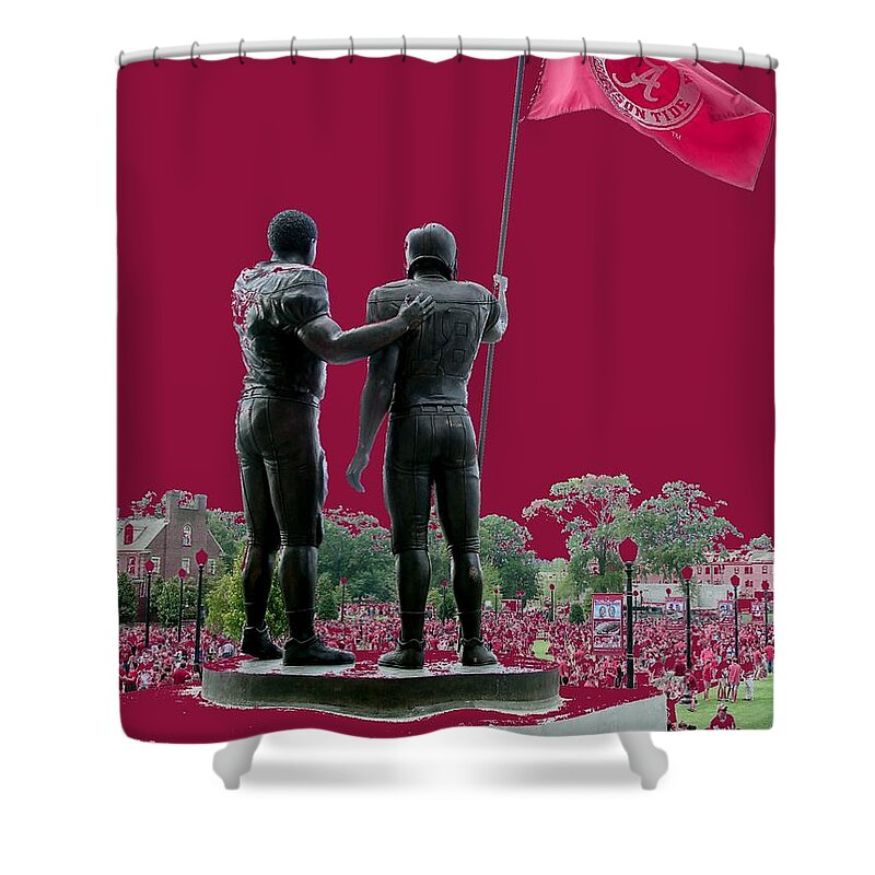 Gameday Shower Curtain featuring the photograph Crimson Walk of Champions by Kenny Glover